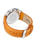 Montre Homme en Cuir Quartz Monaco camel/argenté
