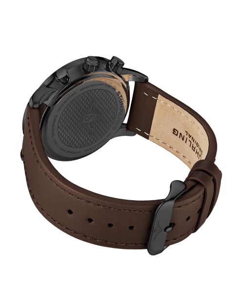Montre Homme en Cuir Quartz  Monaco marron