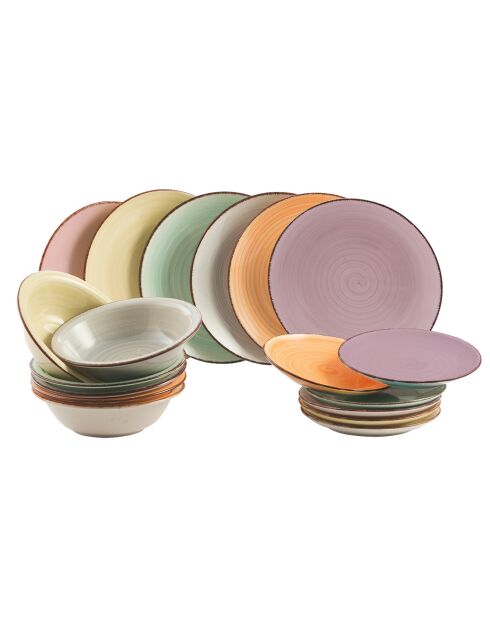 Baita Acquerello veelkleurige dinerset - 18 stuks