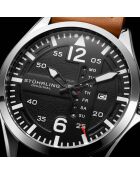 Montre Homme en Cuir Quartz  Aviator  marron/noir