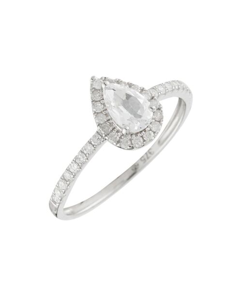 Bague Pescara Diamants 0.202ct & Topaze Blanche 0.83ct or blanc