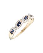 Bague Saly Diamants 0.05cts & Saphir 0.33ct or jaune
