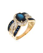 Dakan 0.27ct diamant- en 2.69ct saffiergeelgouden ring