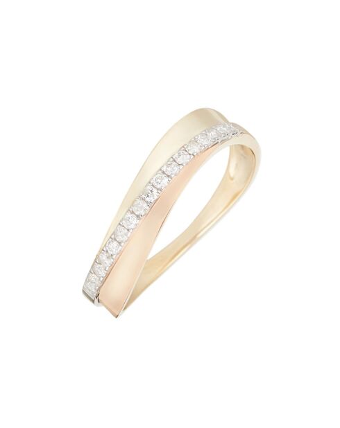 Bague Sydney Diamants 0.16ct or bicolore