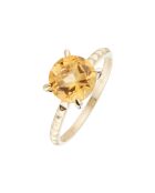 Bague Clou Citrine 2.3ct or jaune