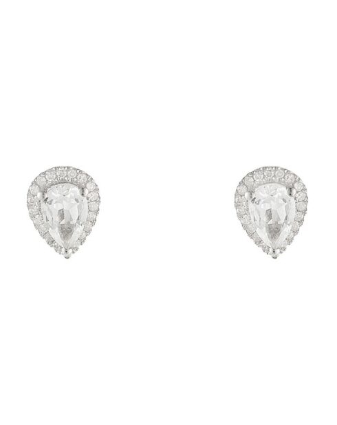 Boucles d'oreilles Forlia Diamants 0.01ct & 2 Topazes Blanches 0.83 ct Or Blanc