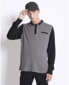 Polo colorblock Basic gris/noir