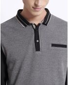 Polo colorblock Basic gris/noir