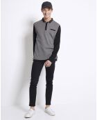 Polo colorblock Basic gris/noir