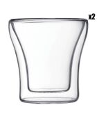 2 Verres double paroi transparents -  0.1 L