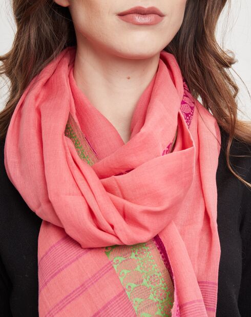 Foulard Solila en Coton & Viscose Solila rose - 120x180 cm