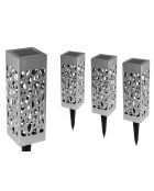 10 lampes solaires mona argentées - d.6x29 cm