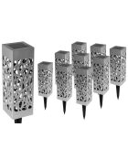 10 lampes solaires mona argentées - d.6x29 cm
