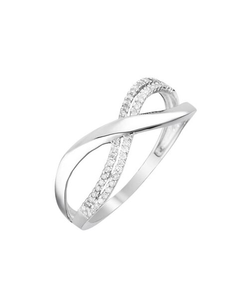Bague Croisi Divin Diamants 0.10 ct Or Blanc