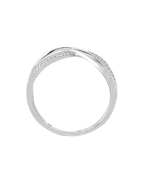 Bague Croisi Divin Diamants 0.10 ct Or Blanc