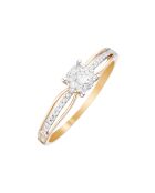 Bague La Promise Diamants 0.16 ct or jaune