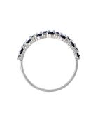 Bague Princesse Grace Diamants 0.21 ct Saphirs 1.4 ct or blanc