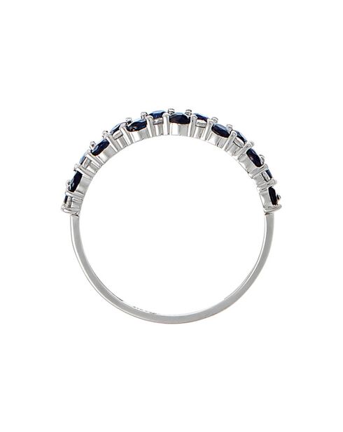 Bague Princesse Grace Diamants 0.21 ct Saphirs 1.4 ct or blanc