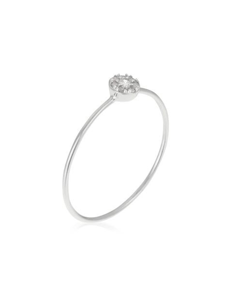 Bague Reine de Beauté Diamants 0.06 ct or blanc