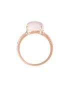 Bague Rose Dragée Diamants 0.11 ct & Quartz 4.80 cts or rose