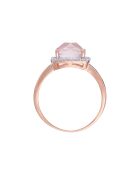 Bague Quartissime Diamants 0.12 ct & Quartz 2.70 cts or rose