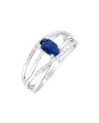 Missouri 0,07 ct Diamantring 0,65 ct Saphire 0,65 ct Weißgold
