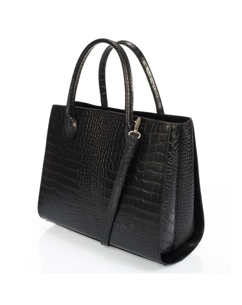 Bolso de mano de piel Celia negro - 30x13x27 cm