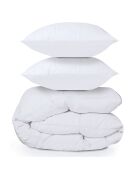 Couette & 2 oreillers plume d'oie anti - acariens blanc - 240x220 cm