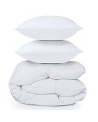 Couette & 2 oreillers plume d'oie anti-acariens blanc - 260x240 cm