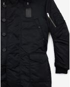 Parka oversize à capuche Fausse Fourrure noire
