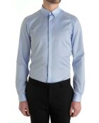 Chemise en Twill coton uni bleue