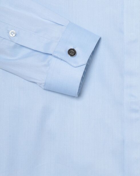 Chemise en Twill coton uni bleue