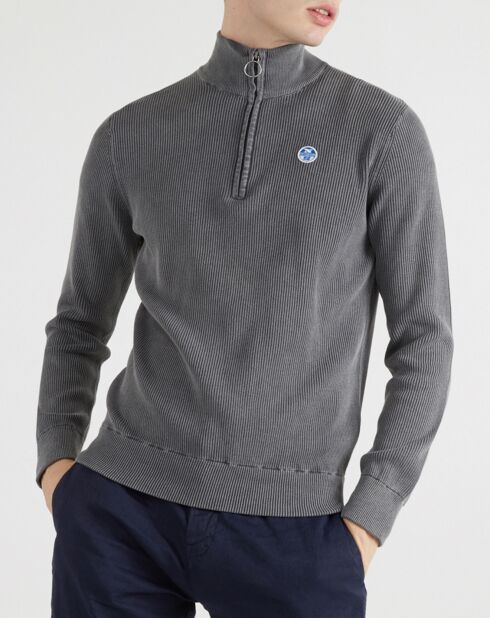 Pull Camio Fisherman gris foncé