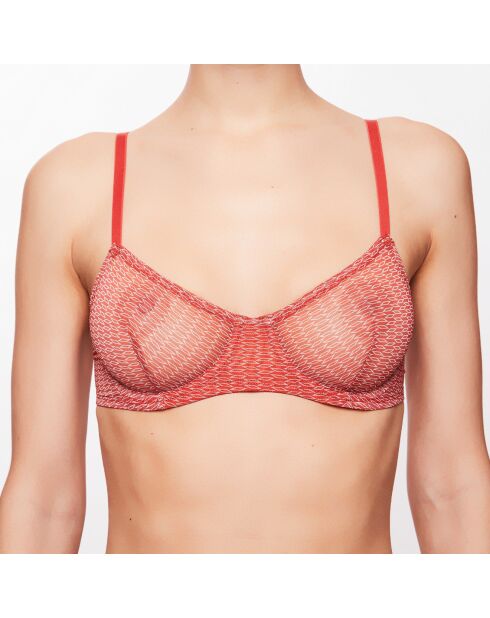 Soutien-Gorge Corbeille Madrid imprimé brique/écru