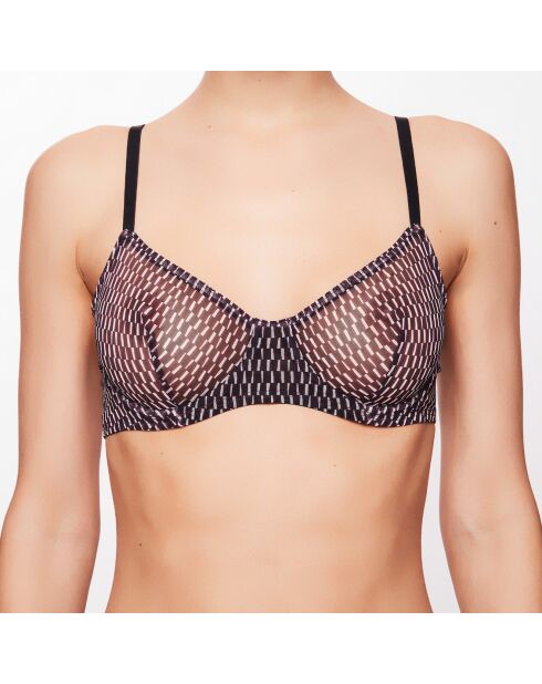 Soutien-Gorge Corbeille Khôl imprimé violet/noir/écru