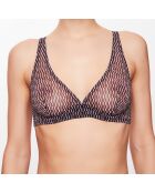 Soutien-gorge Triangle armaturé Khôl imprimé violet/noir/écru