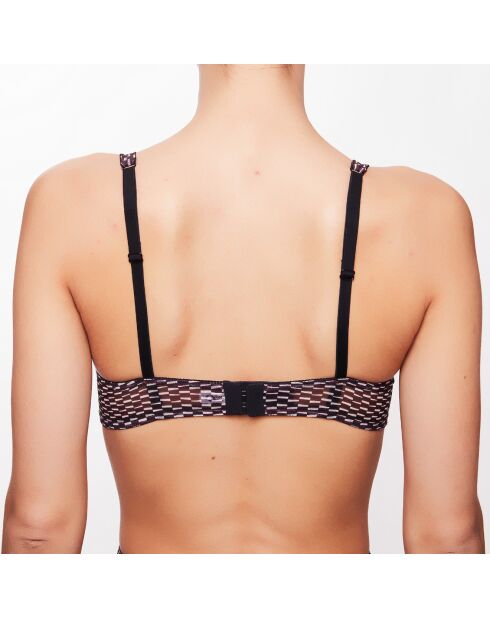 Sujetador triangular Kohl con aros y estampado morado/negro/crudo