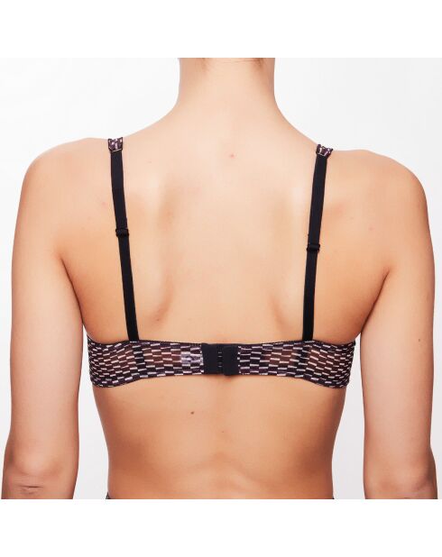 Soutien-gorge Triangle armaturé Khôl imprimé violet/noir/écru