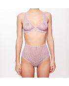 Soutien-Gorge Triangle armaturé Perle à carreaux rose poudré/écru