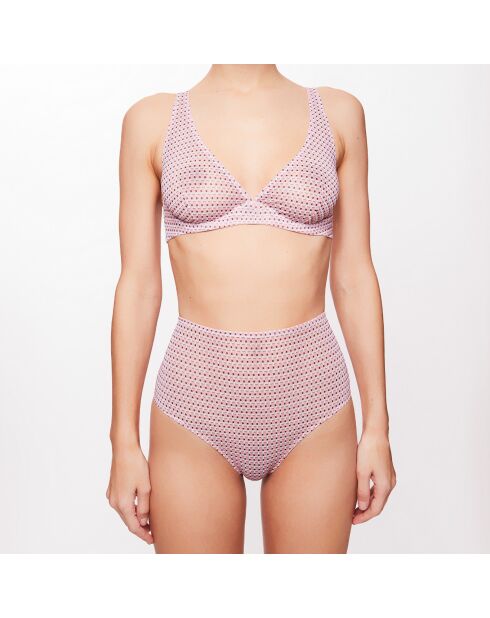 Soutien-Gorge Triangle armaturé Perle à carreaux rose poudré/écru