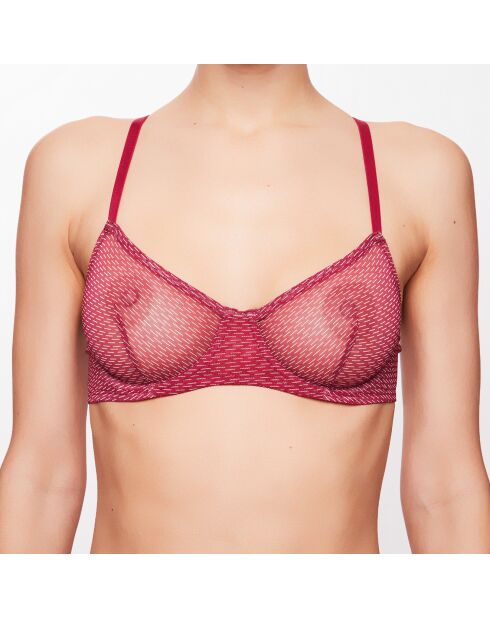 Soutien-Gorge Corbeille Babylon à rayures bordeaux/blanc