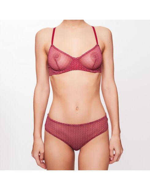 Babylon shorty met bordeaux/witte strepen