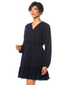 Robe patineuse Sivane à volants  marine