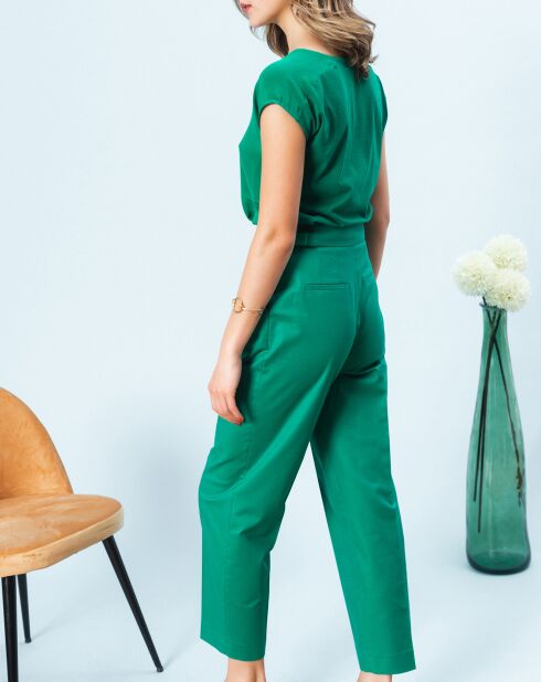 Pantalon Rafael 7/8 droit uni vert