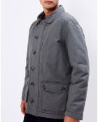 Manteau Ozu col fausse fourrure gris