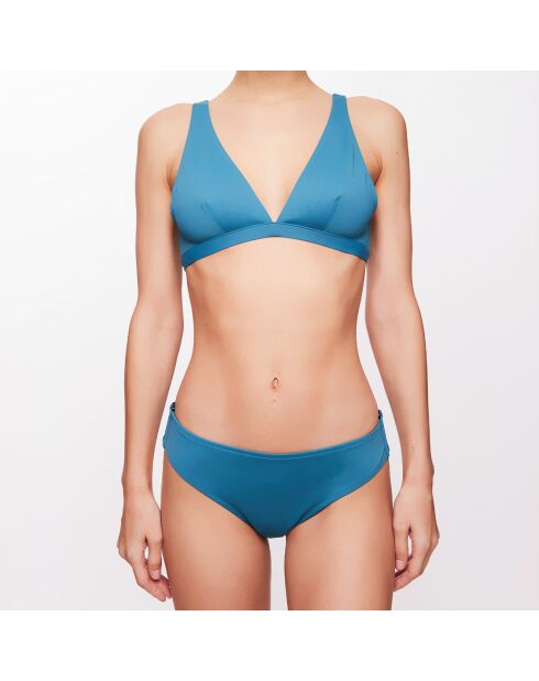 Haut de maillot triangle Jane bleu lagune
