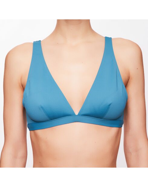 Haut de maillot triangle Jane bleu lagune