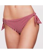 Bas de maillot Julie à rayures rubis/écru