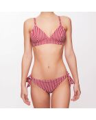 Bas de maillot Julie à rayures rubis/écru