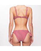 Bas de maillot Julie à rayures rubis/écru